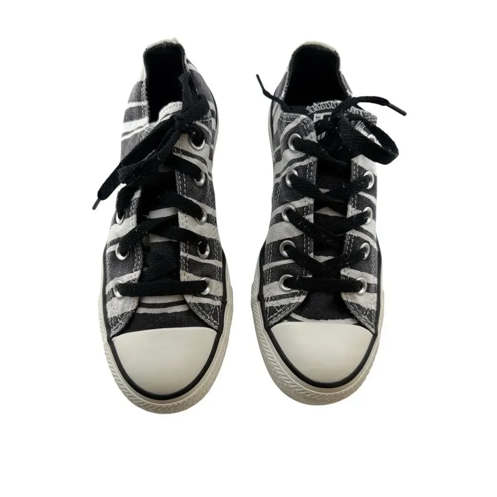 Converse Womens 6 Zebra Ox‎ Sneakers Black White Striped 543935F EUC - Picture 3 of 9